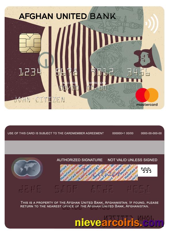 Afghanistan Afghan United Bank mastercard